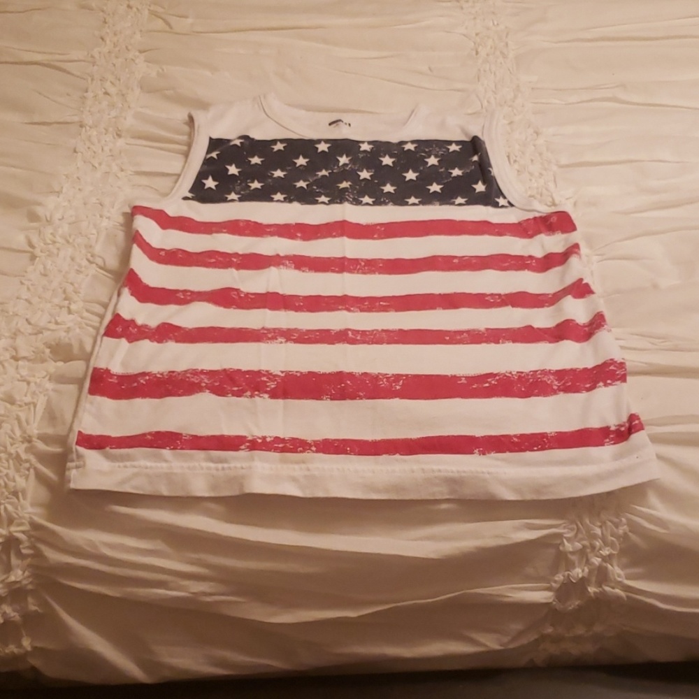 Crazy Eight Boy's American Flag Tank. XL